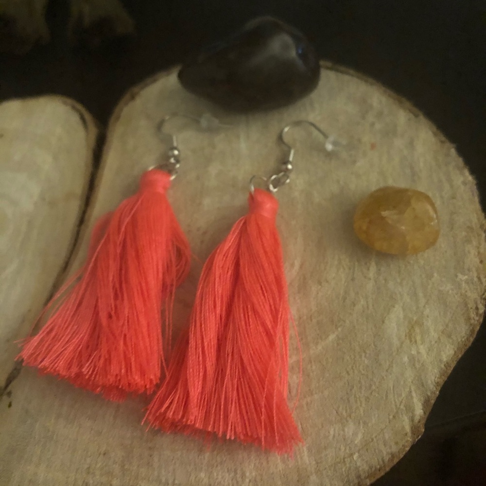 Handmade Brand New Pink Tassel Earrings.